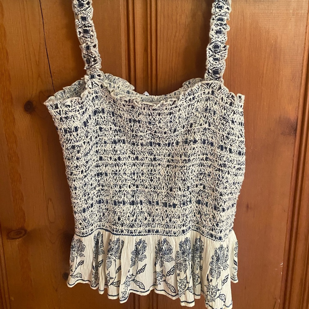 Patrons of Peace Smocked Ruffle Top